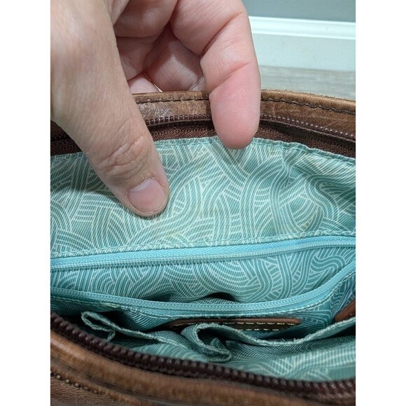 The Sak Women's Ventura Distressed Brown Leather Flap Crossbody Shoulder Bag - Picture 11 of 16